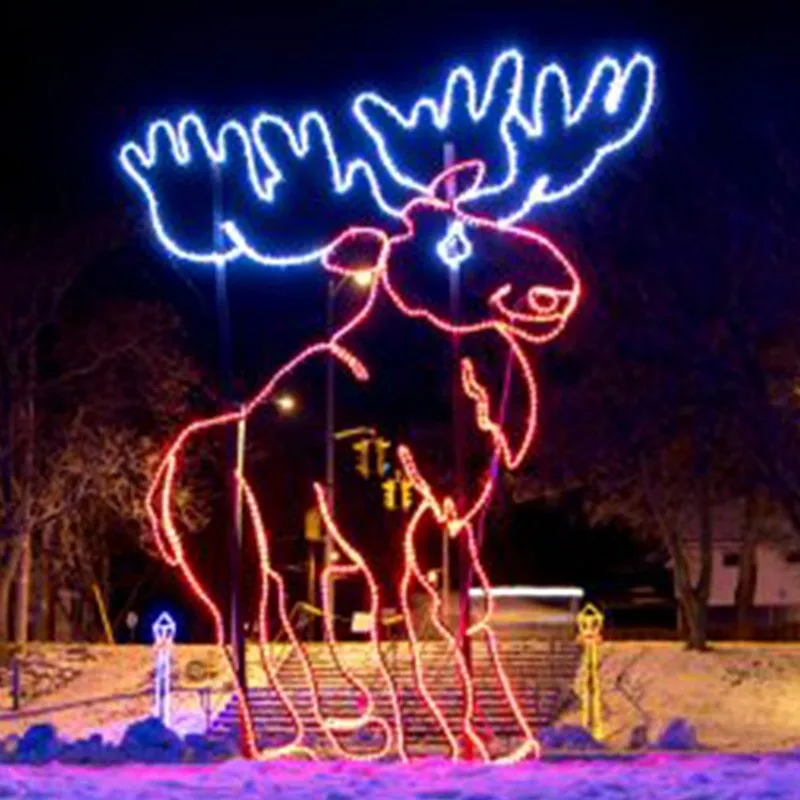 Outdoor 2d Rope Light Nativity Led Wisement Set Sculpture