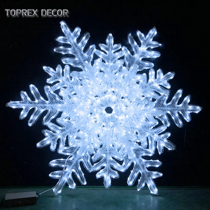 Personalized acrylic crystal decoration twinkling flashing led 3d snowflake motif light christmas