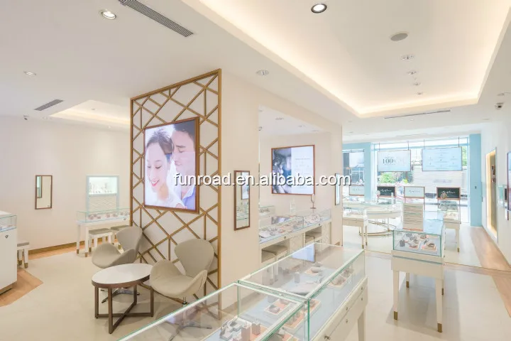Fashion white decorative jewelry interior store design