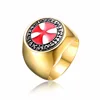 Custom gold plated signet ring designs with enamel for men
