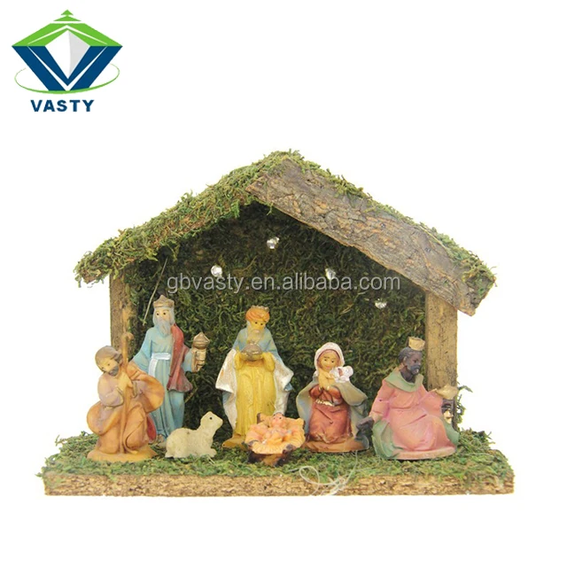 Wooden Stable Christmas Nativity Set Buy Christmas Nativity Set