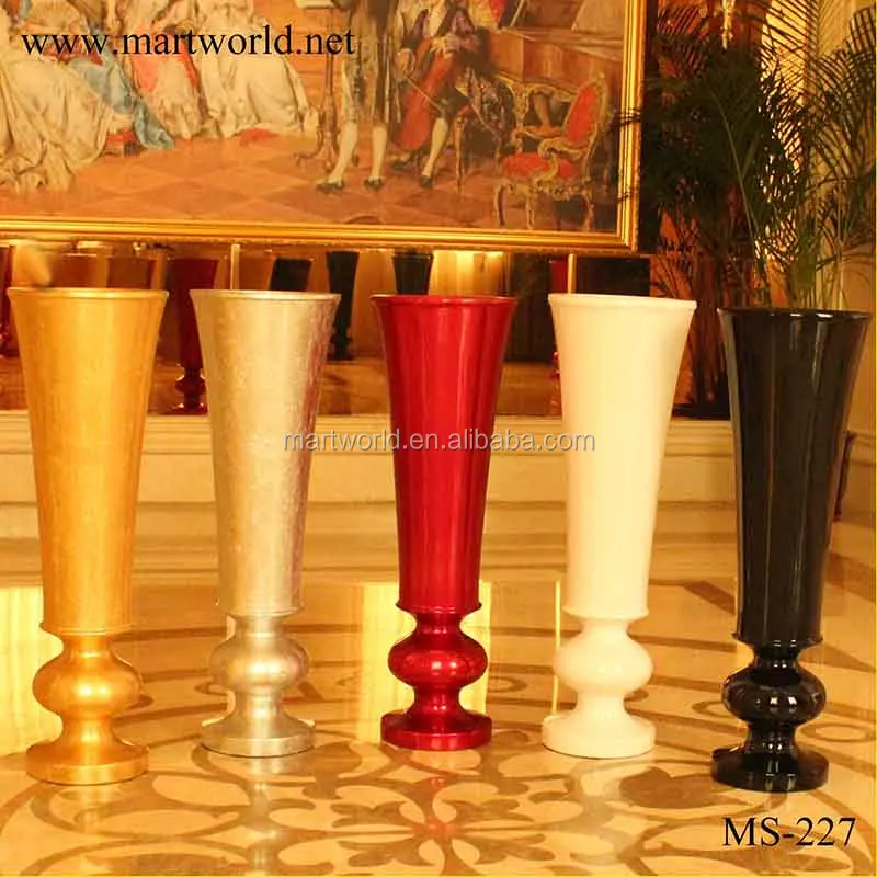Fiber Glass Vase For Wedding Decoration Wedding Pillar Column Pedestal