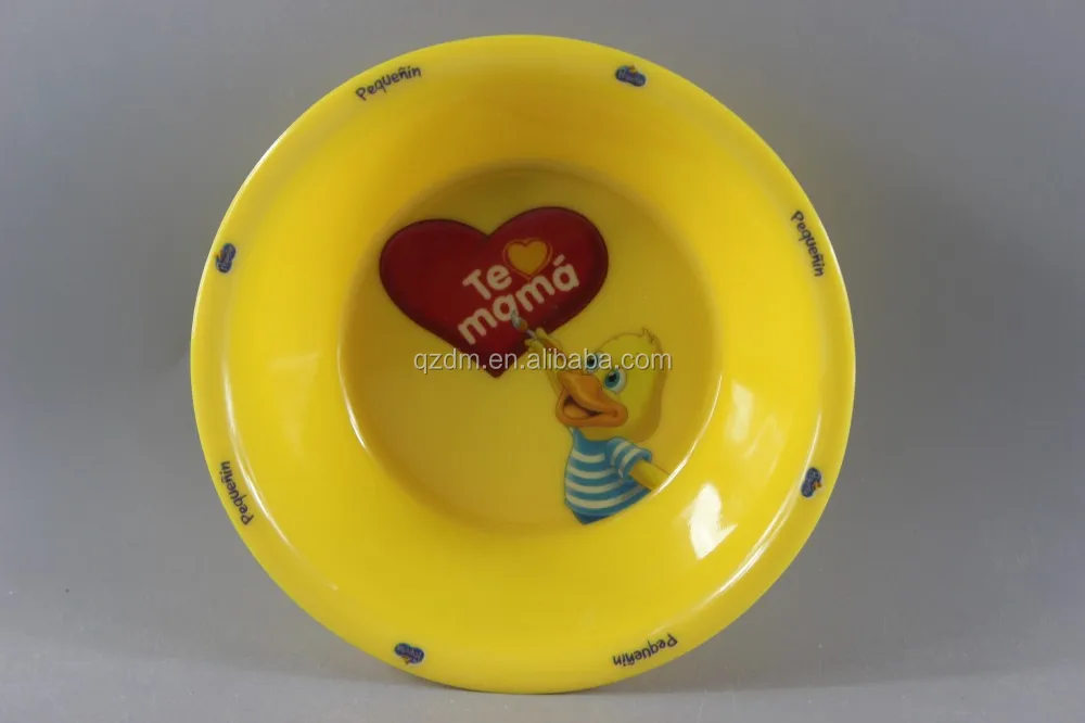 Solid Melamine Kids Dinner Bowl For Lunch With Logo Print