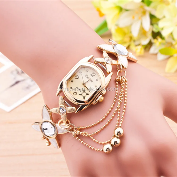 Pretty Fashion Bracelet Watch Gold Bead Chain Tassels Watches Buy Tassels Watches,Gold Watch