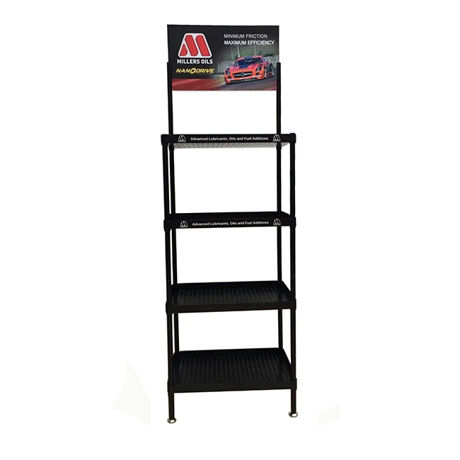 4 Tier Lubricant Oil Bottle Holder Rack Buy Black Metal Constructed