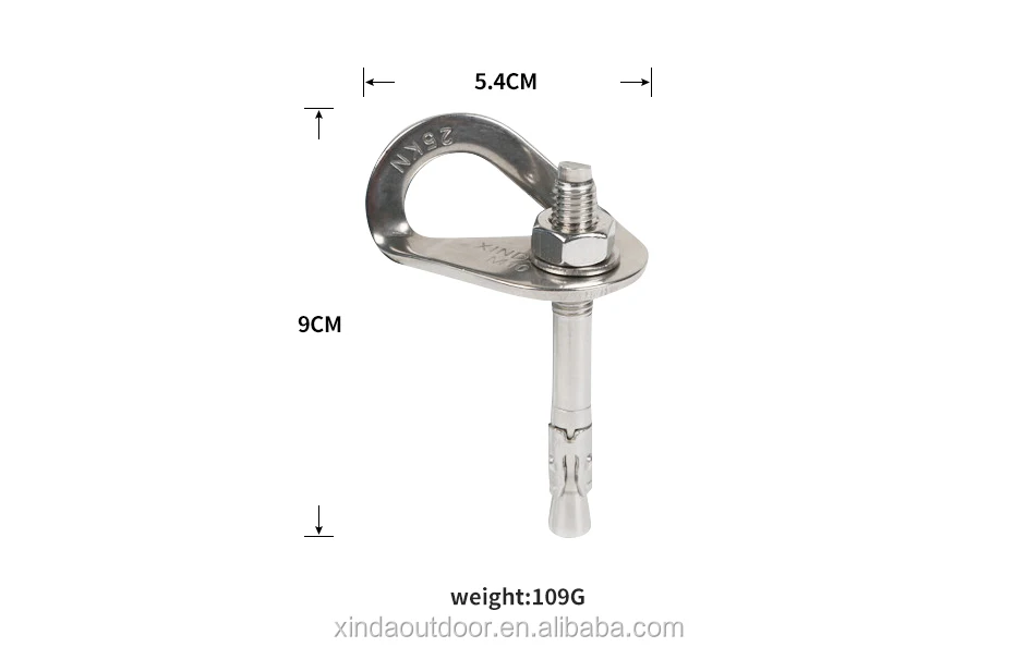 Xinda 25kn Stainless Steel Screw Piton Anchor For Rock Climbing