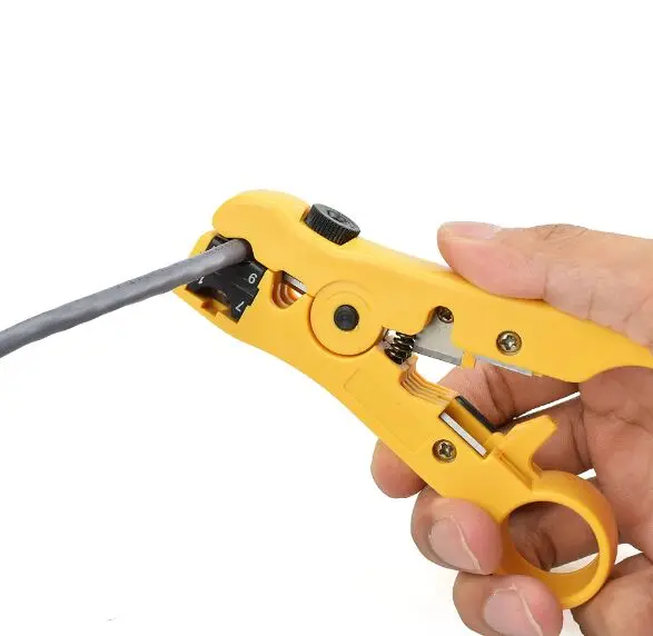 Universal Cable Cutter Coaxial Wire Stripper Crimper Pliers Stripping Hand Tool 