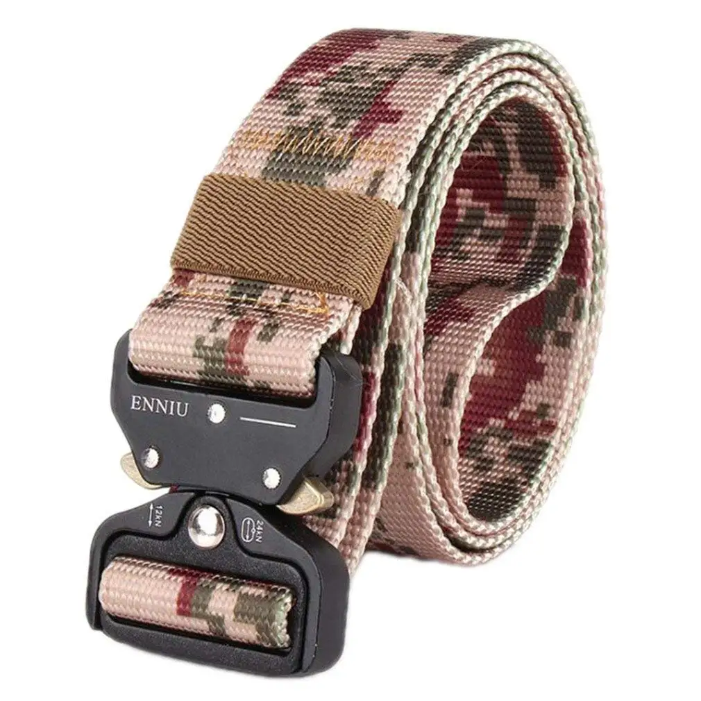 FCNHXJ Men Military Camouflage Belt Paintball Army Belt Heavy Duty Soldier Combat Tactical Belts Waistband