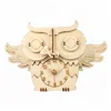 creative owl eagle shape DIY poly wood table clock with custom design