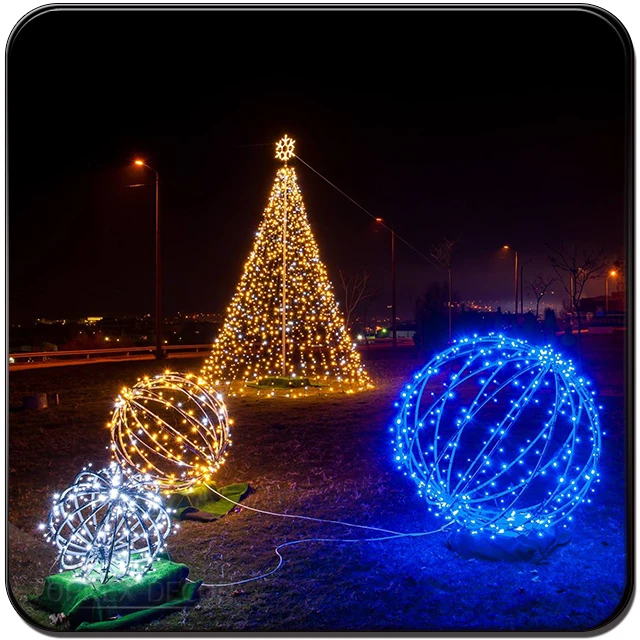 Mall Garden Lawn Outdoor Waterproof Decorative Light Ball Led Xmas