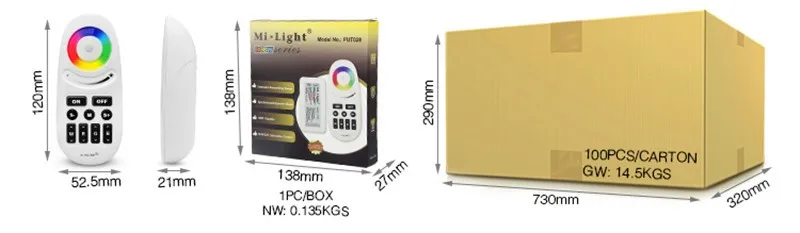 Milight Fut028 Dc12-24 V 2,4g Ручной Автоматический Регулируемый Rgbw ...