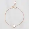 Delicate Handmade Jewelry Layered Personalized or Blank Flat Round Beads Charm Tiny Initial Disk Bracelet For Women