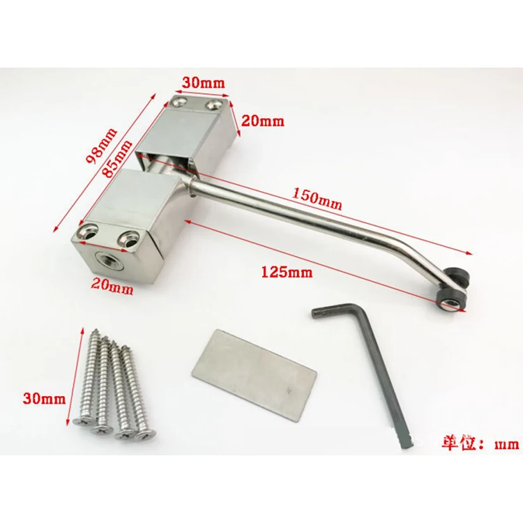 Stainless Steel Automatic Concealed 180 Degree Spring Door Closer For