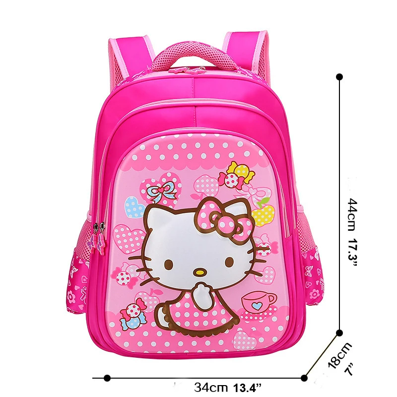 Sanrio Hello Kitty Fullbody Flower 14" Canvas Black Grils Medium School Backpack 
