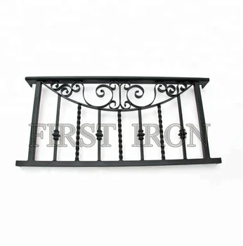 Short Faux Wrought Iron Juliet Balcony Railings Ornamental Short Faux Wrought Iron Juliet Balcony Railings Ornamental Galvanized Steel
