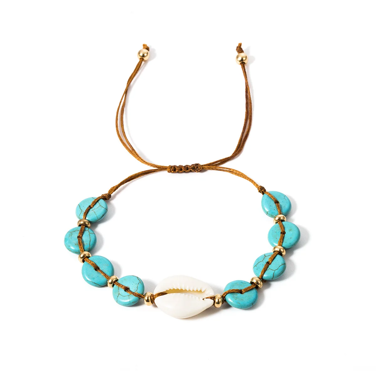 Beach Natural Cowrie Shell Wrist Bracelet Cuff Adjustable Jewelry