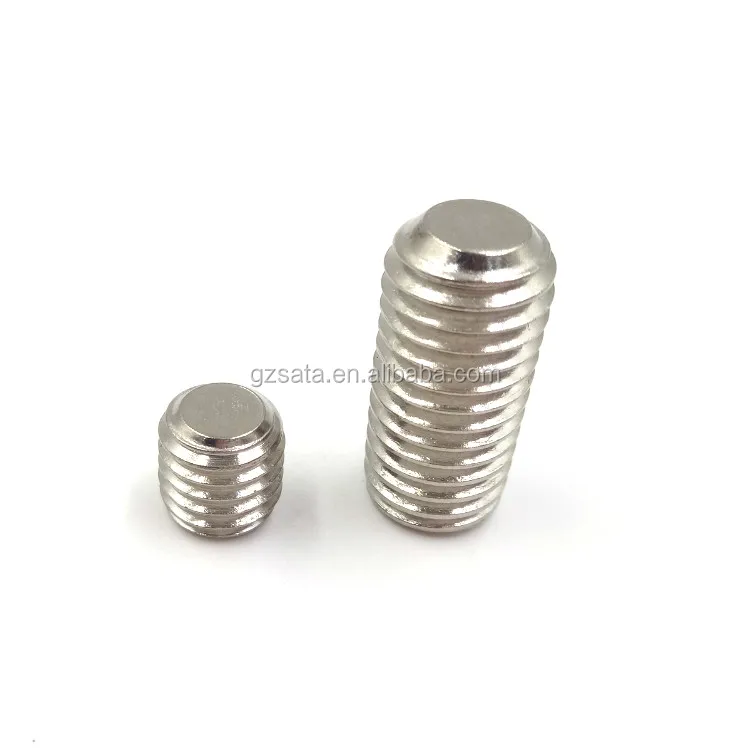 DIN913 18-8 stainless steel hex socket set screws with flat point