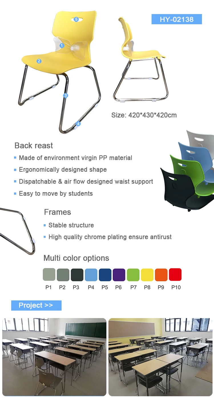 New cheaper design colorful used for junior plastic chairs