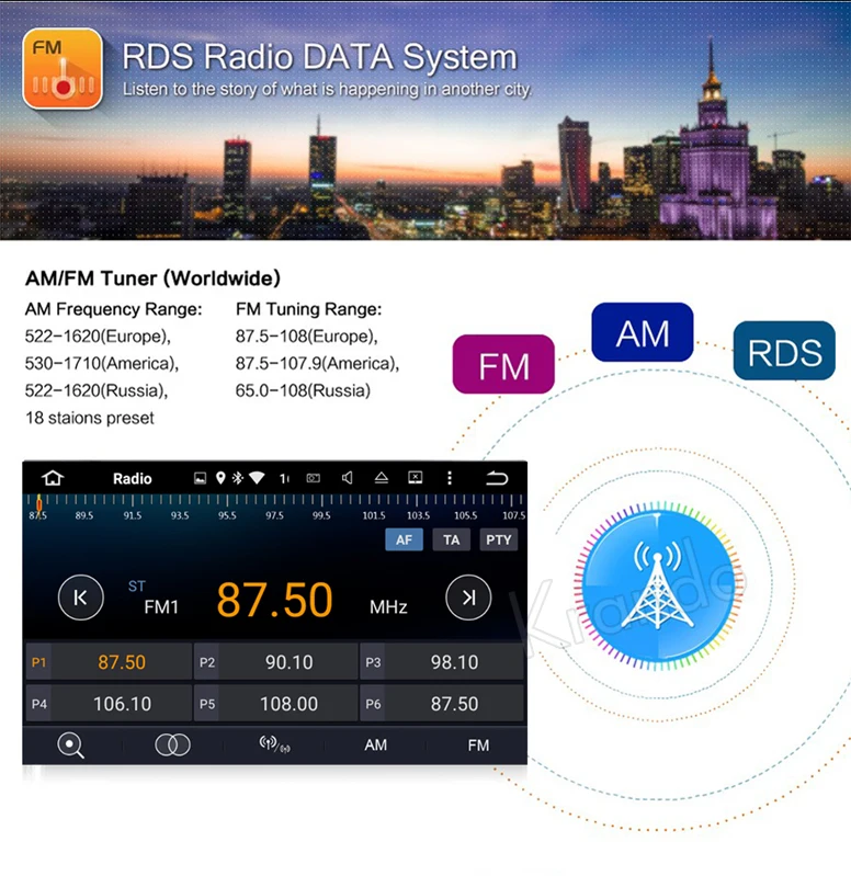 Krando touch screen Android 8.1 7" car dvd radio gps navigation for Skoda Octavia 2012-2013 audio multimedia system KD-SO013