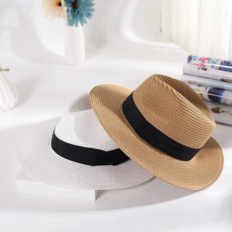 Customized Cheap Summer Beach Plain Straw Beach Hat Wholesale Women ...