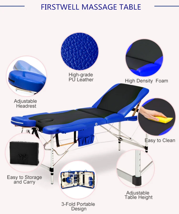New Cheap Aluminium Folded Medical Therapeutic Portable Massage Bed for Furniture
