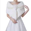 2019 European fashion bridal stole ivory flower shawl jacket coat wedding faux fur boleros shoulder wraps