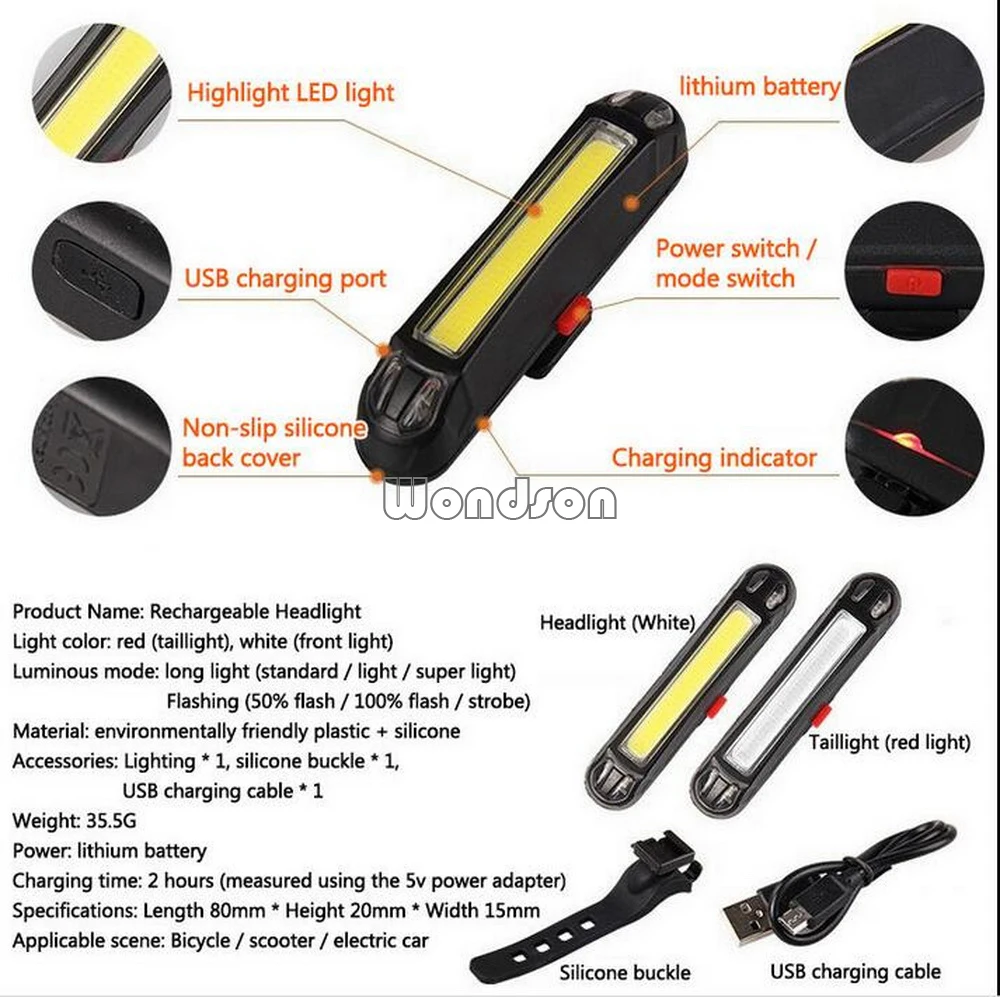 usb rechargeable headlight 100 lumens