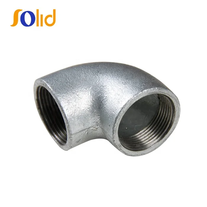 Dip hot Galvanized Gi Plain End Elbow Malleable Cast Iron Pipe Fittings 90 Degree Band Equal Elbow