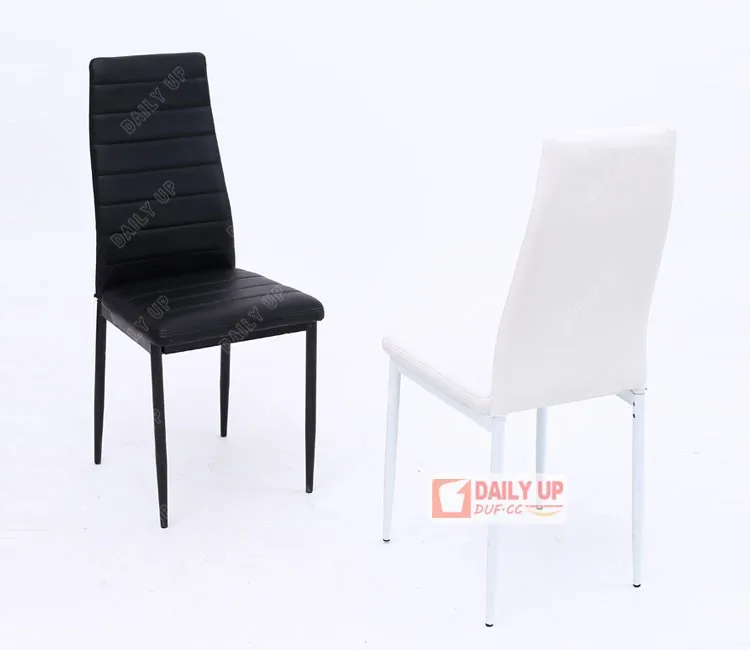 Bright Lobby Chair with Sponge Padded High End Modern Glass Dining Table Leather Chair PU Restaurant Chair Home Furniture