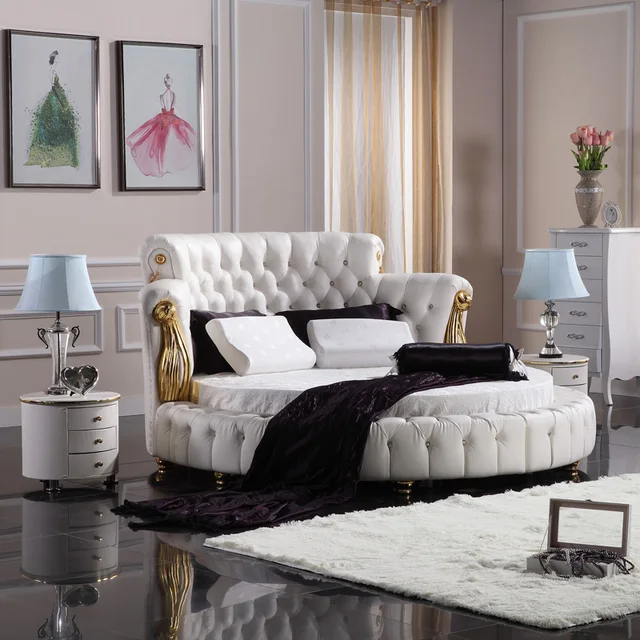 Fo218 Neoclic Round Leather Bed New Chesterfield Upholstery Fo218 Neoclic Round Leather Bed New