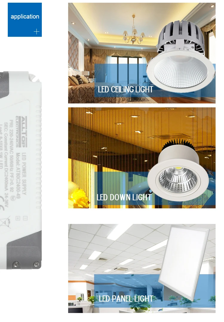High efficiency constant current 2100mA 70W driver led
