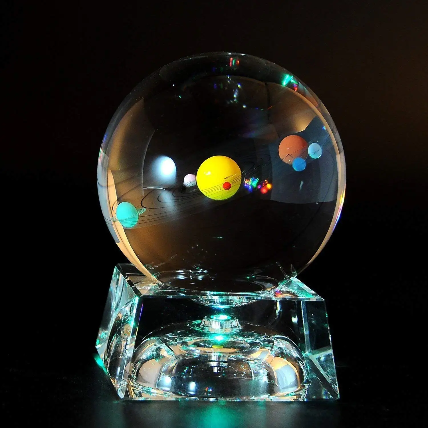 Buy Solar System Crystal Ball 80mm With 3d Laser Engraved