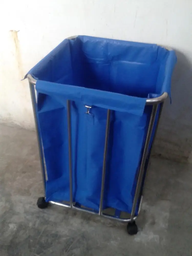Practical hospital used movable stainless steel linen trolley/garbage trolley