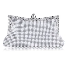 2016 Fashion New Women Clutch Bags Evening Party Purses Rhinestones Crystal Bag Handbag 3 Color Wholesale