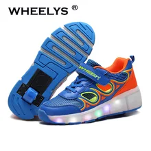 Brand Boys Girls LED Heelys Children Wheelys Child Roller Shoes Outdoor Sport Sneakers with Wheel Heelys