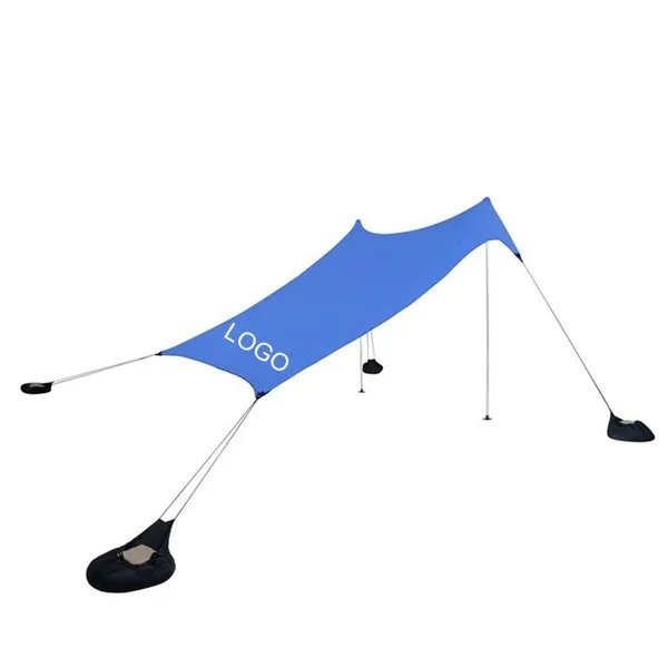 5+ Person Uv50+lycra Stretch Sun Shade Beach Tent With Sand Anchor