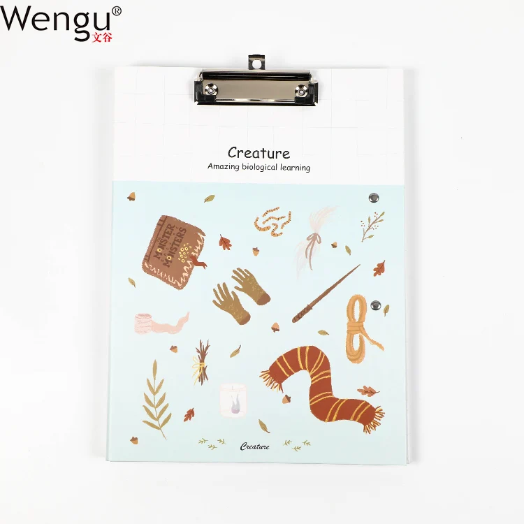 
China Factory Supplies Custom Design Hard Double Board Three Clips Clipboard Folder A4 With Paper Cover 