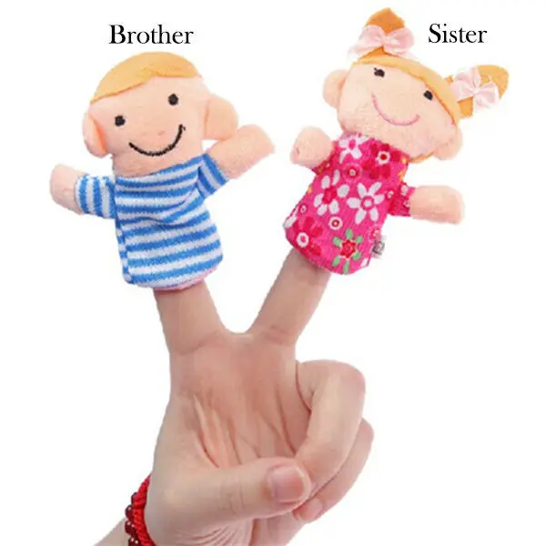 6Pcs Family Finger Puppets Cloth Doll Baby Educational Hand Toy Story Kid Hot