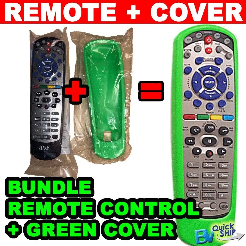 Get Quotations · BUNDLE - DISH Network Remote Control and Rubber Protective  Skin (GREEN) controls TV 1