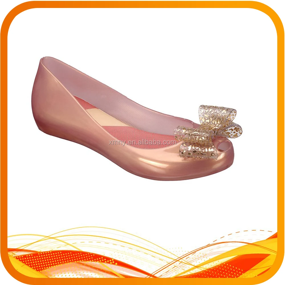 bowknot style lady jelly shoes