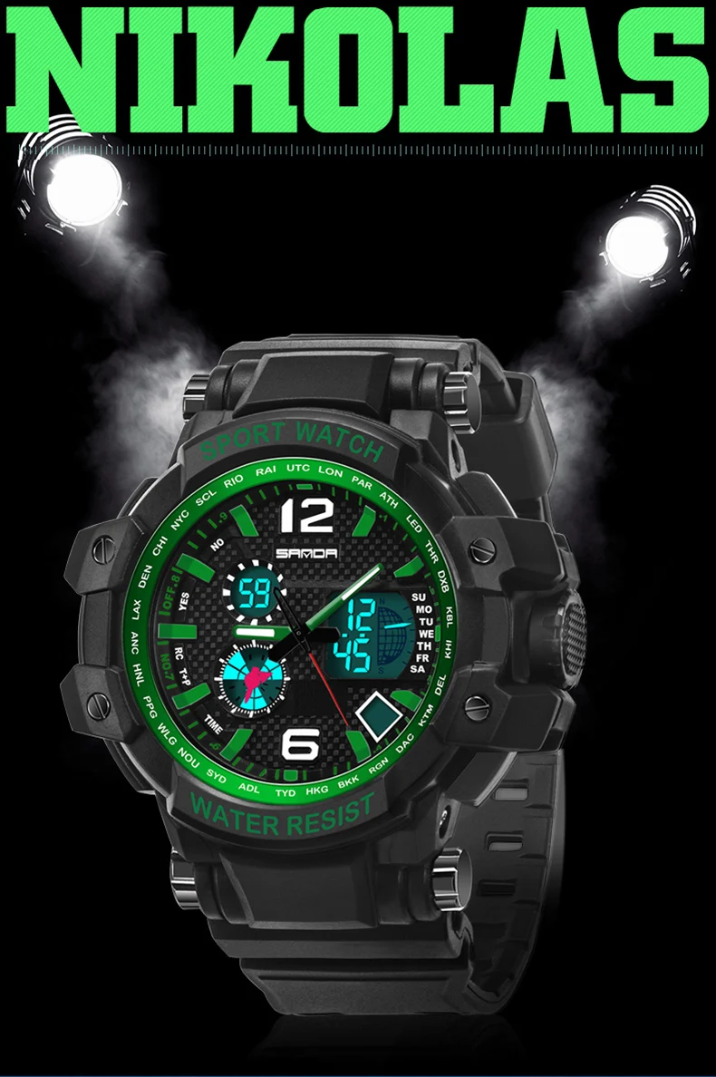 led watch stainless steel back