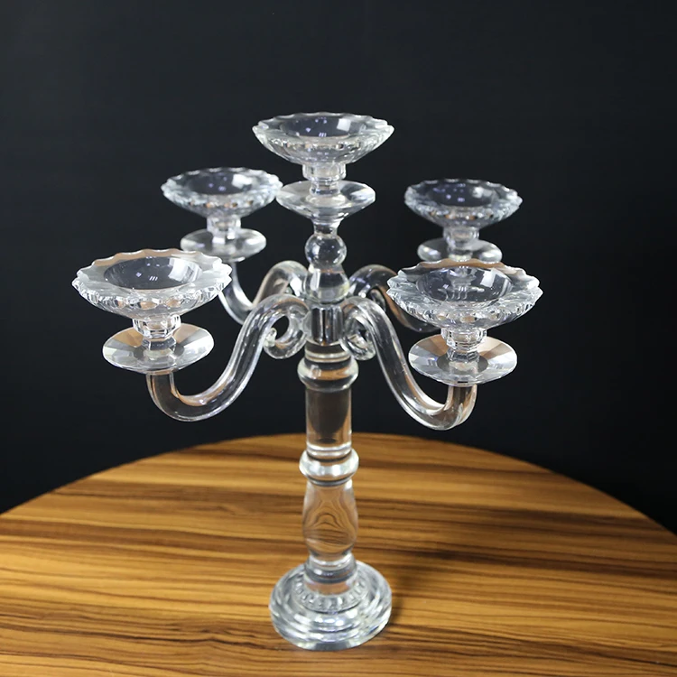 Seven Heads Hurricane Candleholder Large Crystal Candelabra For