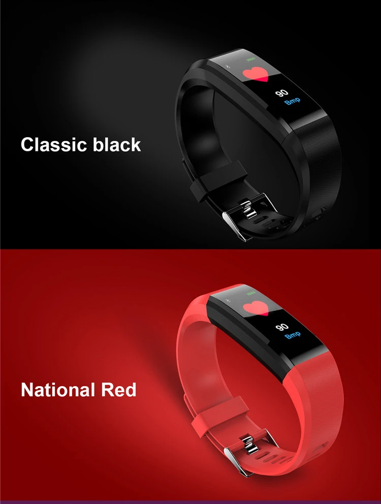 HOT Sale 115plus smartwatch Heart Rate Monitor Pedometer Fitness Tracker watch band smart bracelet 115plus