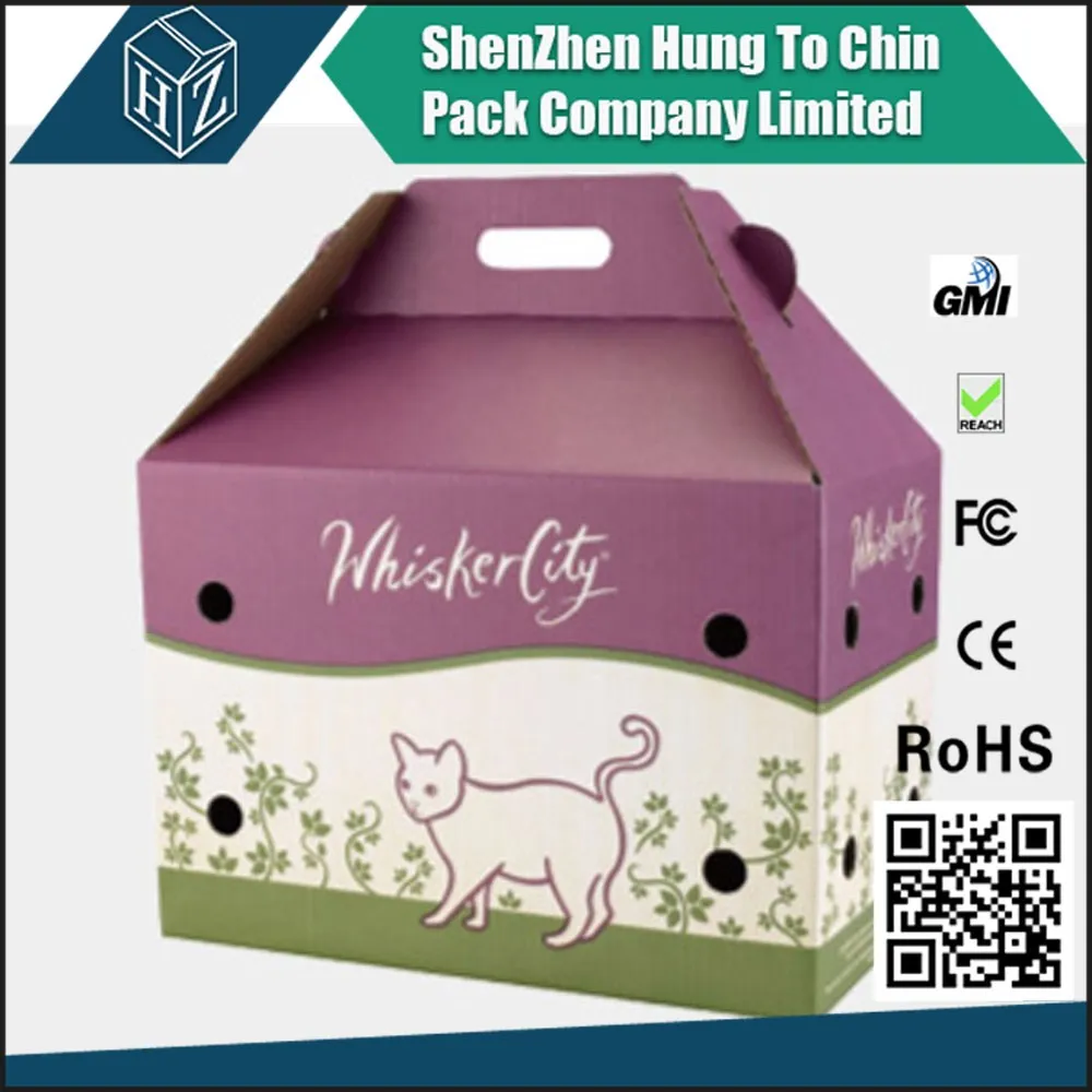 Factory Quality Brown Or White Paper Cardboard Pet Carriers Wholesale