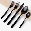 Titanium cutlery black PVD knife and fork set for dinner set