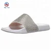 Fashionable Bling Rhinestone Low MOQ Custom Slide Sandal PCU Women Slide Sandals