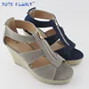 Good Selling Espadrille wedge ladies sandals shoes