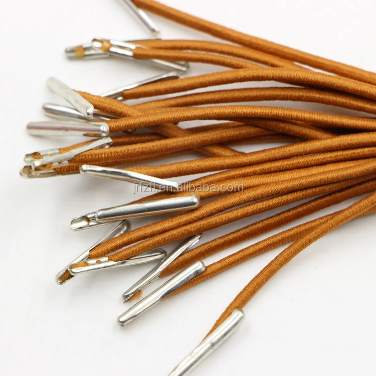 2mm 3mm Black Elastic Cord With Two Ends Metal Barbs For Note Book