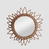 Handmade cheap wholesale large decor sun wall restroom round nature willow wicker rattan wood custom makeup shape mirror frame