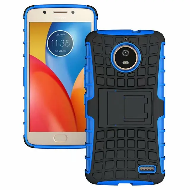 shockproof TPU+PC 2in1 tire pattern bracket cover phone case For Motorola Moto E4